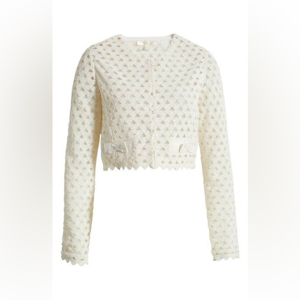 LoveShackFancy Alaya Cutout Crop Cardigan